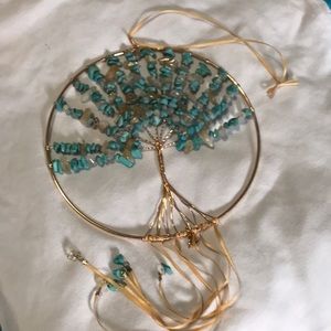 Tree of Life faux turquoise and quartz wall decor